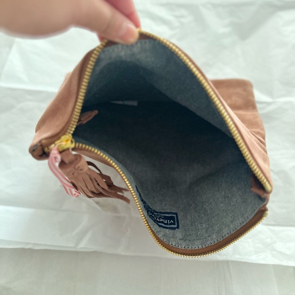 Vineyard Vines Suede Fold-Over Clutch, Bear (Brown) - Picture 5 of 6